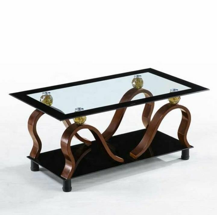 Mordern Glass Wood Center Tabl