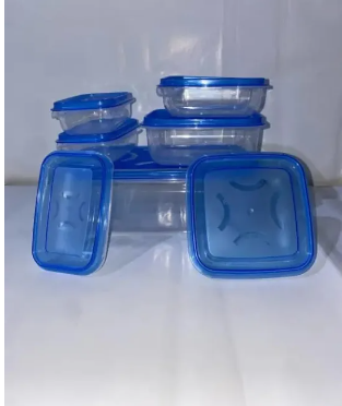 7 piece Bowl Set Best Quality Transparent Square Shaped Plastic Mini Box With Lid with different sizes and shapes for (7 in 1)