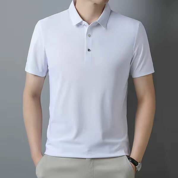 Polo blanc élégant homme