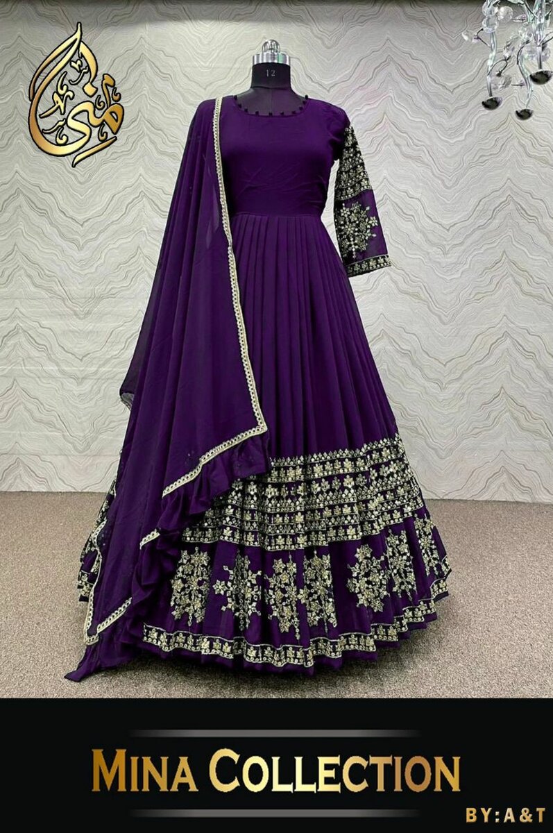 Embroidery maxi with dupatta 3 pc