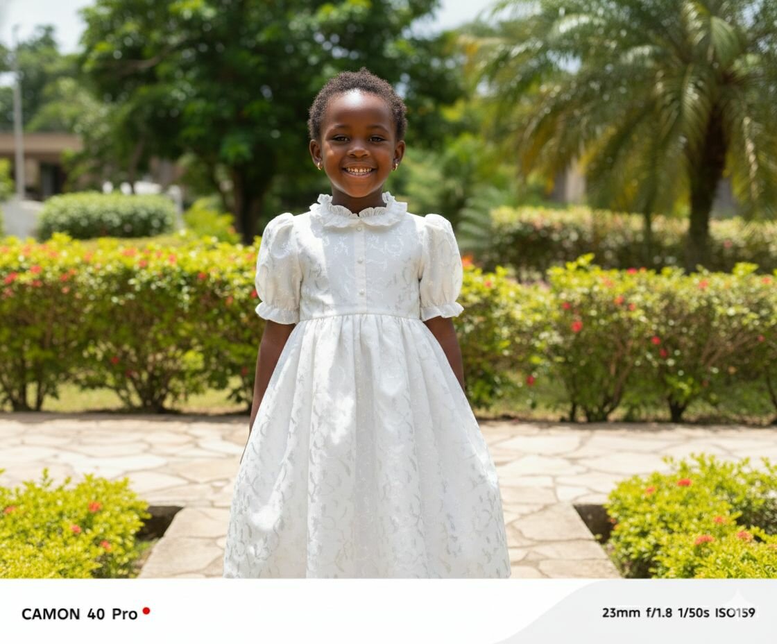 Robe Fille Blanche Élégante