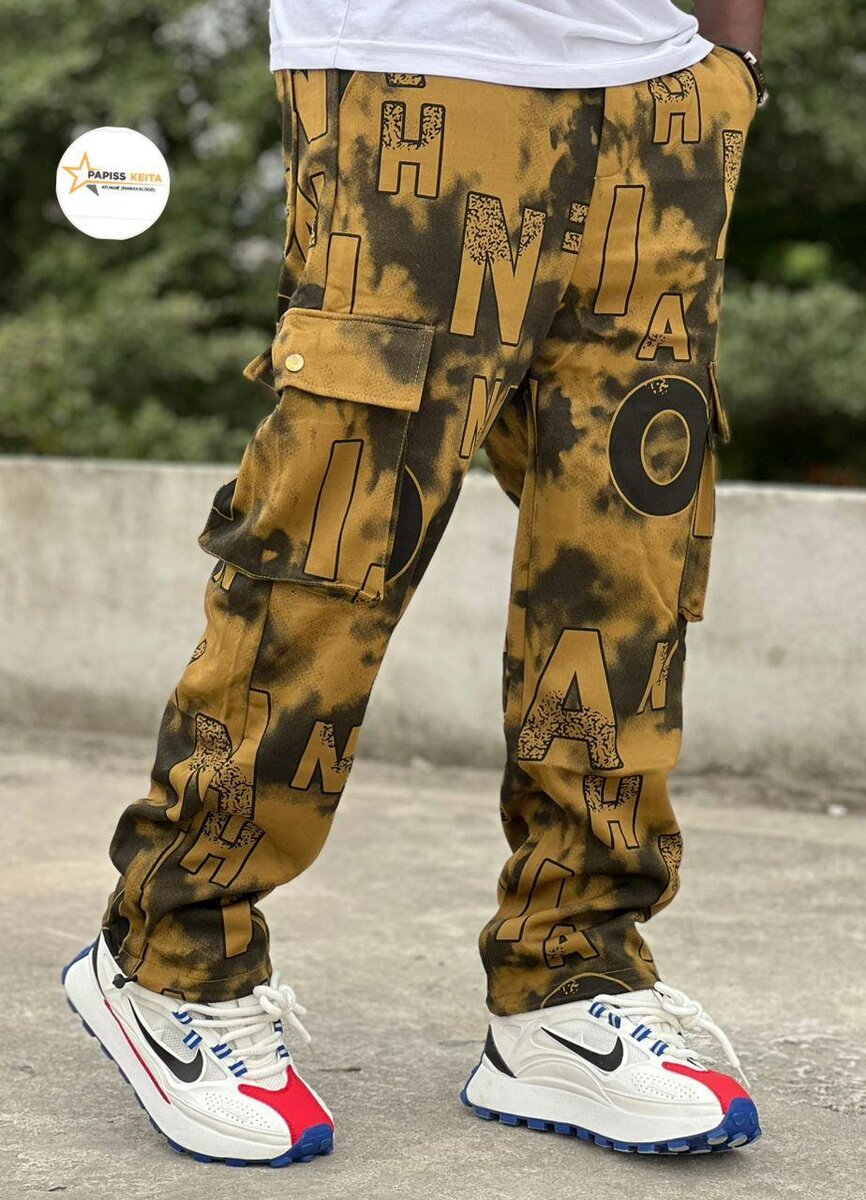 Pantalon cargo imprimé tendance