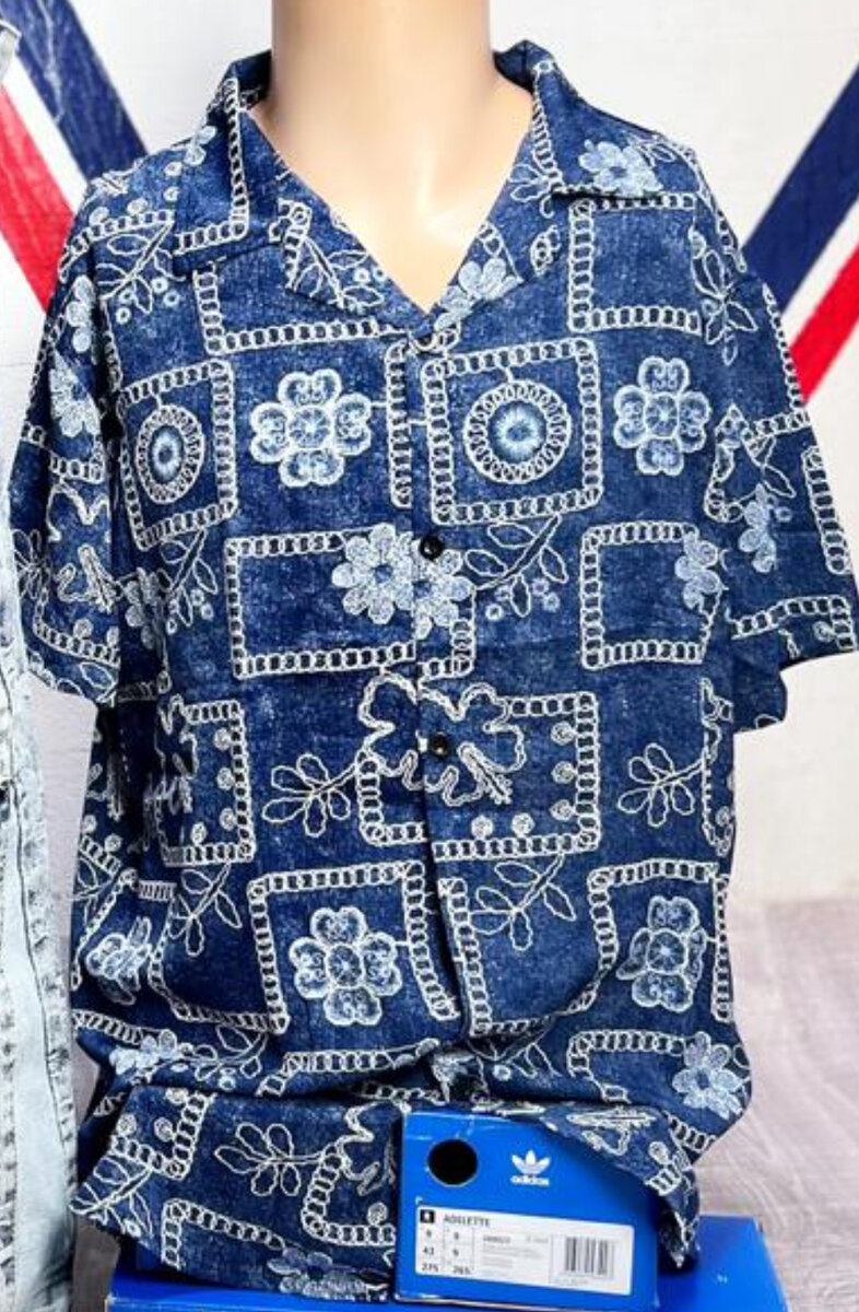 Chemise hawaïenne bleue