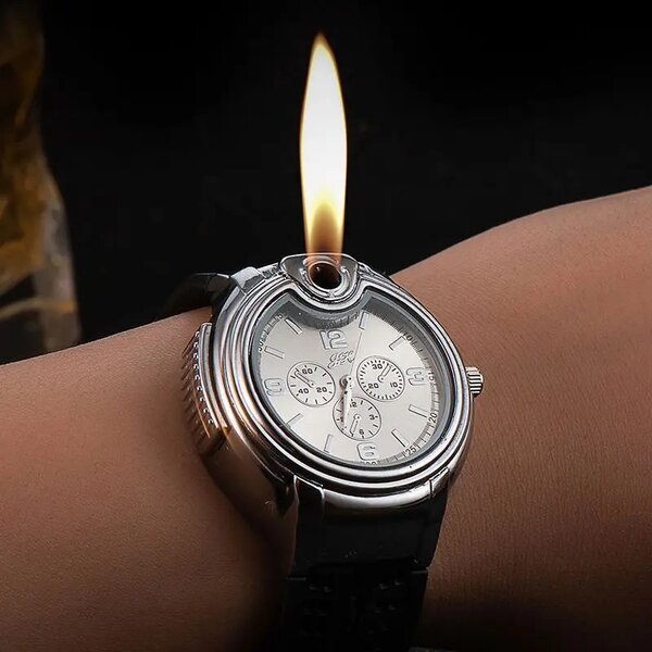 Refillable lighter watch
