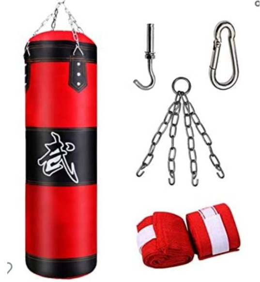 Gm Sac De Boxe +Gants + Chaîne De Fixation