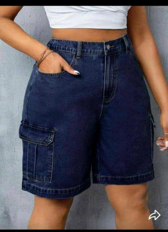 Shorts en jean cargo femme