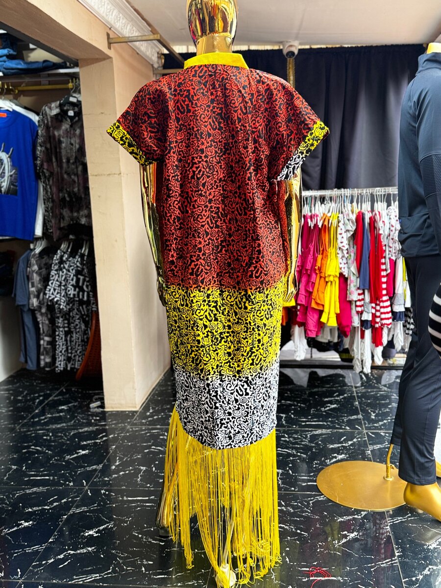 Brown and yellow African wear