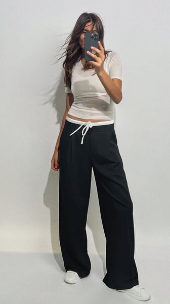 Pantalon large élastiqué