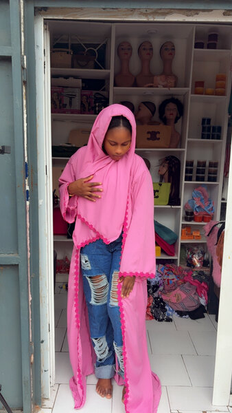 Jilbab rose élégant