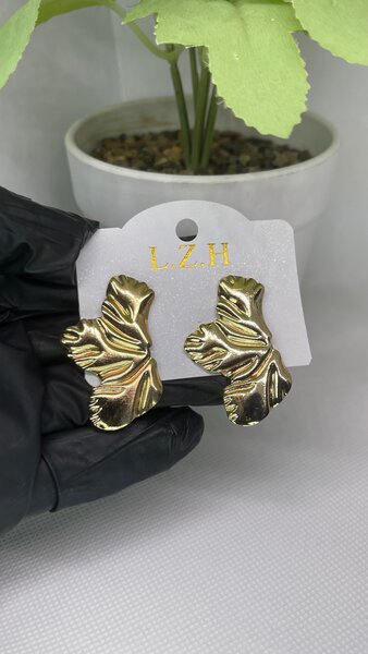 Gold statement earrings