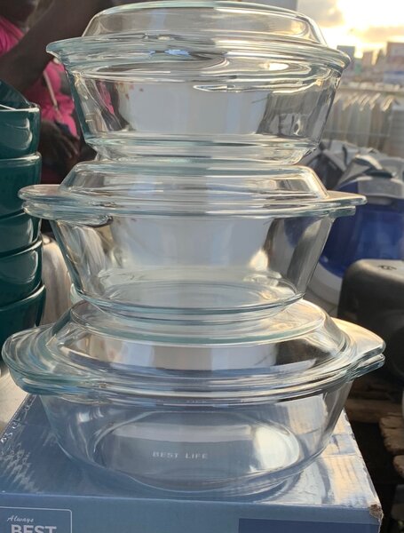 3pcs glass bowl