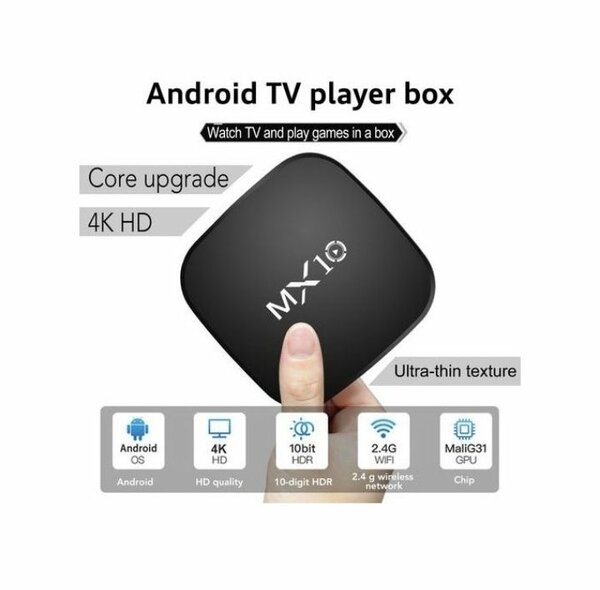 MX10 Boîtier TV Android 4K