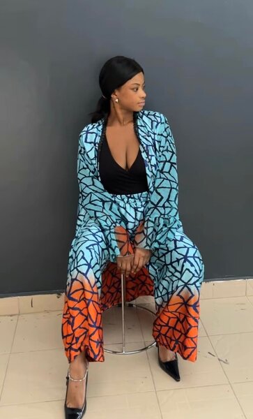 Ensemble kimono à motifs colorés