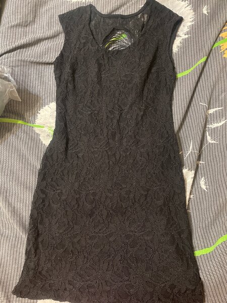 Гипюровое платье черное