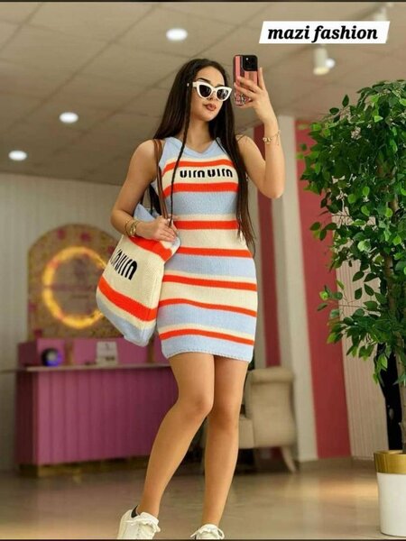 Robe rayée été femme