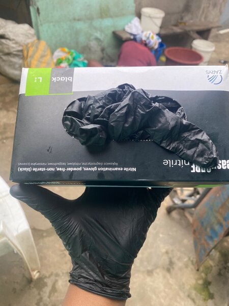 Gants nitrile noirs L