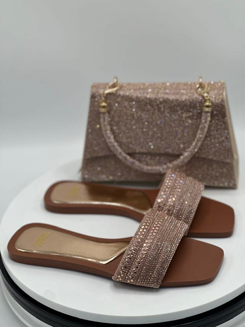 Pair of bag and slipper