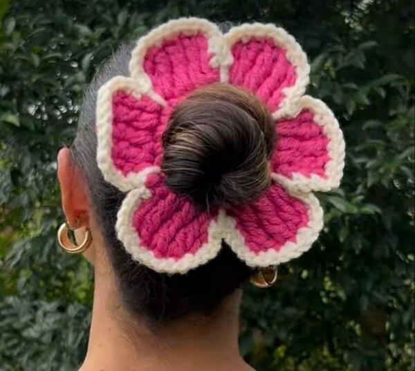 Chouchou Fleur Tricotée