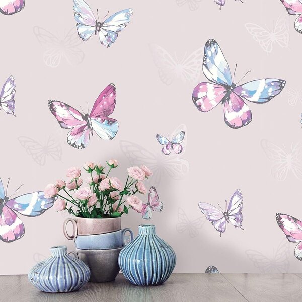 Papier peint papillons colorés