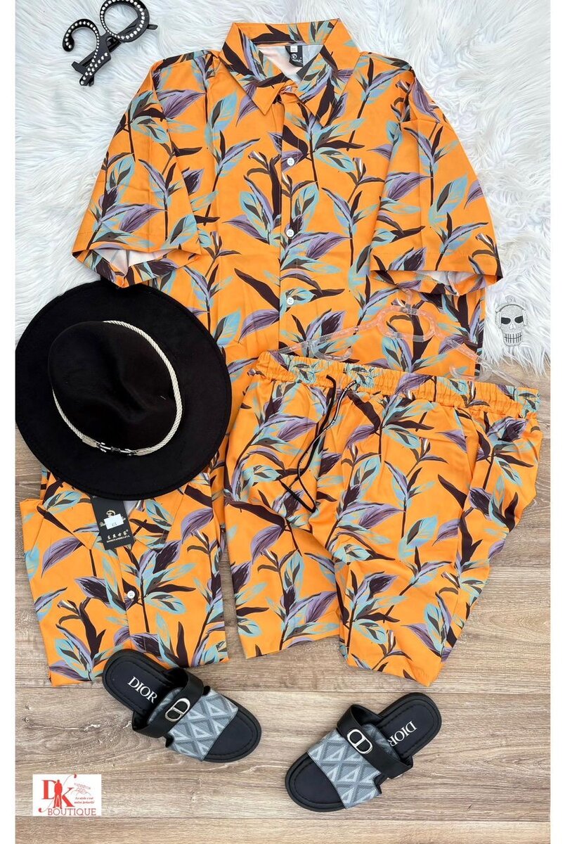 Ensemble d'été floral homme