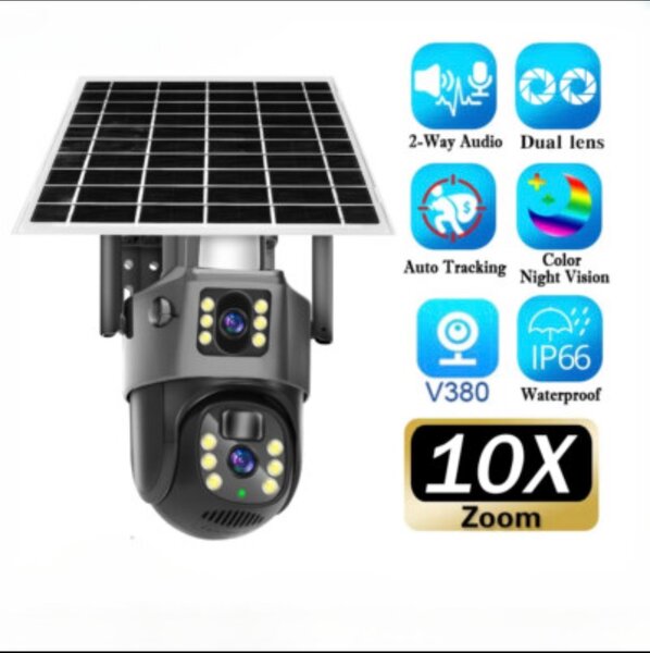 Caméra de surveillance solaire extérieure