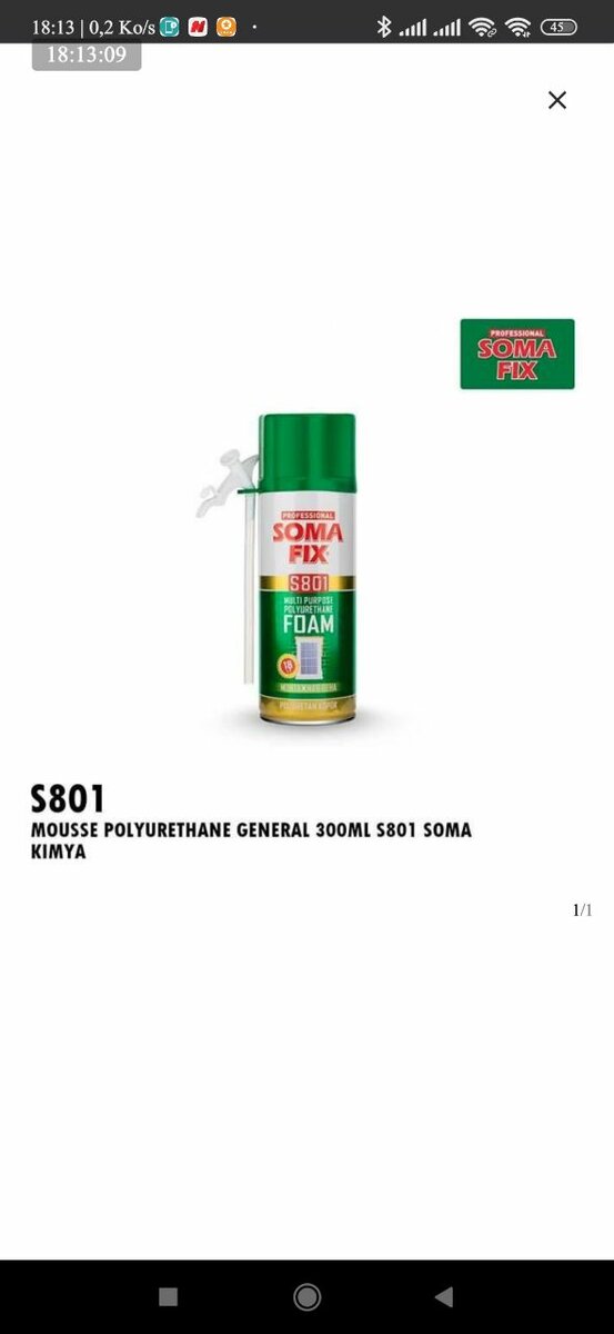 Mousse Polyuréthane SOMA Fix 300ml