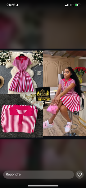 Robe rayée rose élégante