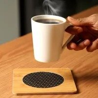 1 Pc Heat Resistance Wooden Tea mat Tea Coaster Placement Square Round and Hexagon Shapes for Drinking Pot Hot Pot