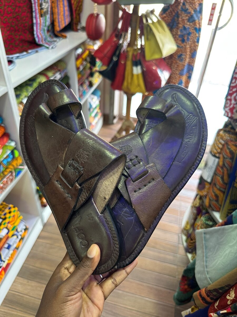 Kumasi made leather slippers