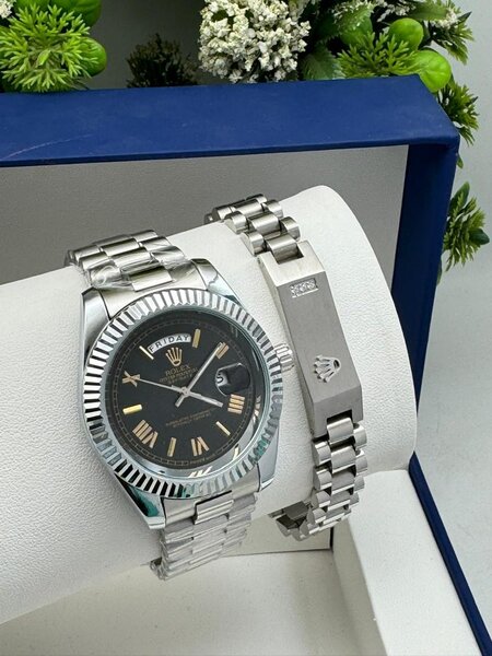 Silver Rolex Set for men