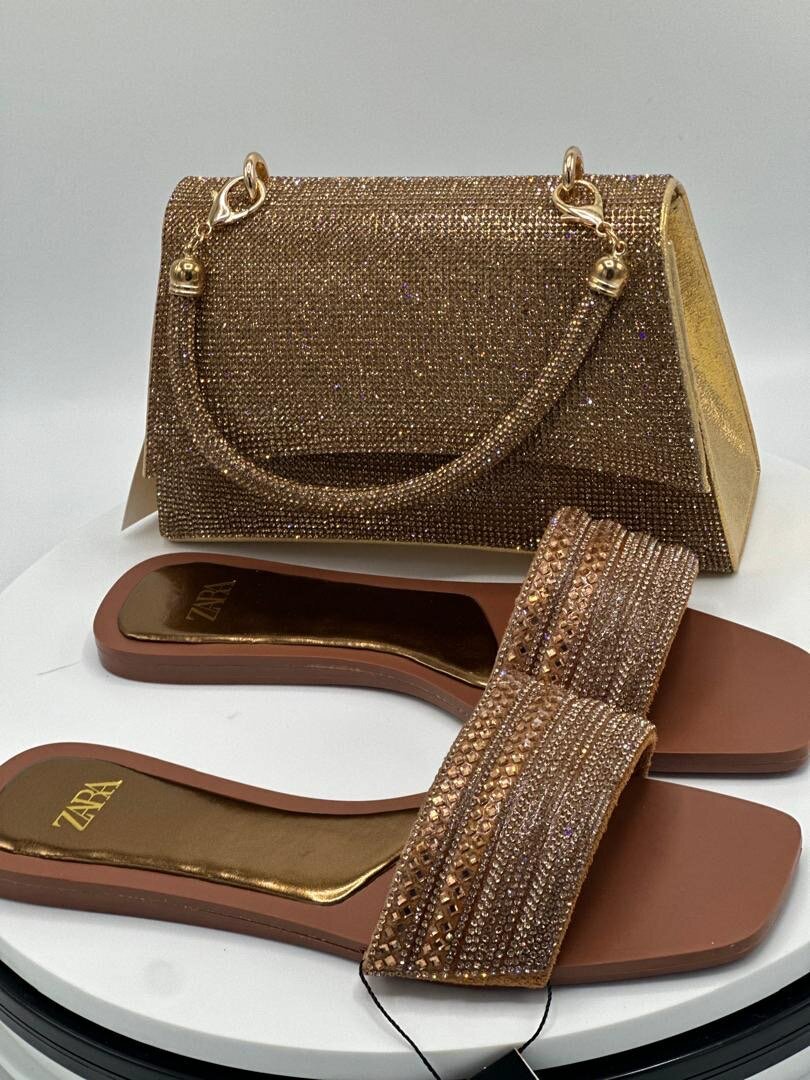 Pair of bag and slipper