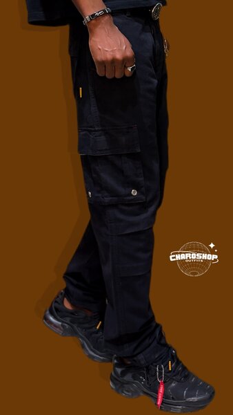 Pantalon cargo noir homme
