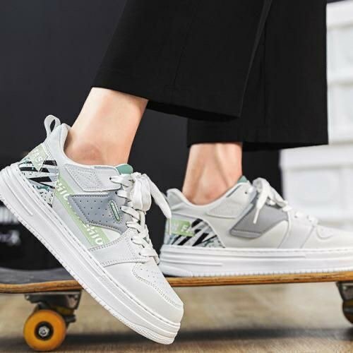 White Men's Board Shoes Casual Sneakers