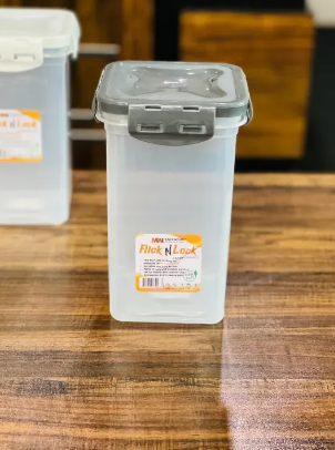 1 Pc Flick N Lock Medium 1200ML And Large 1800ML Jar Airtight Seal & Spillproof Design
