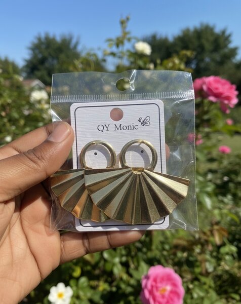 Boucles d'oreilles éventail dorées