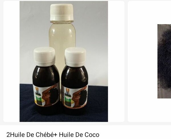 2 huiles de chebé et huile de coco