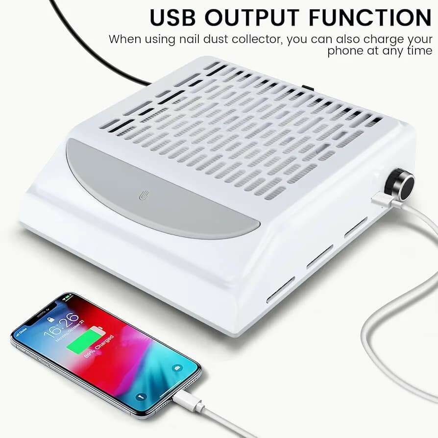 Aspirateur Ongles Professionnelle 100W,Avec Filtre,Usb Inter