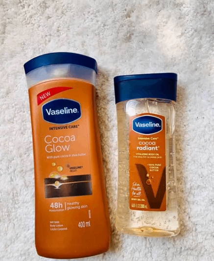 Vaseline lotion and radiant body oil