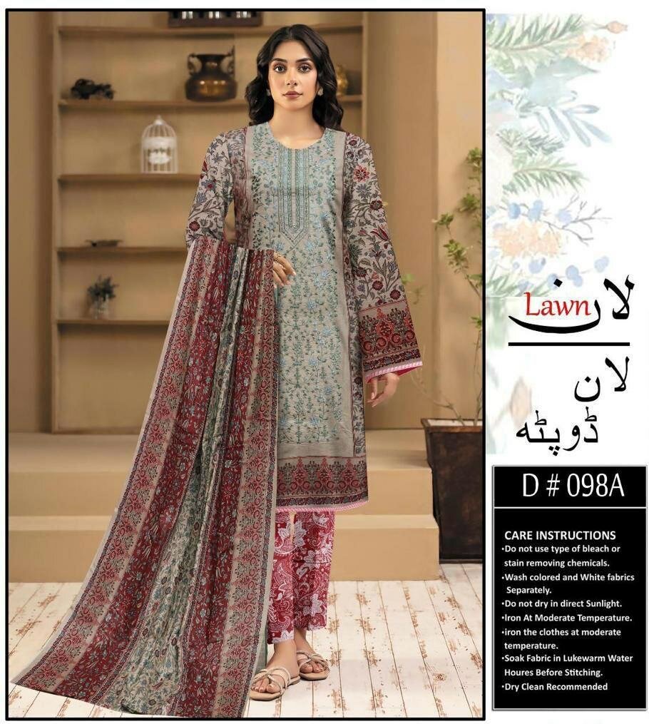 Printed lawn suit