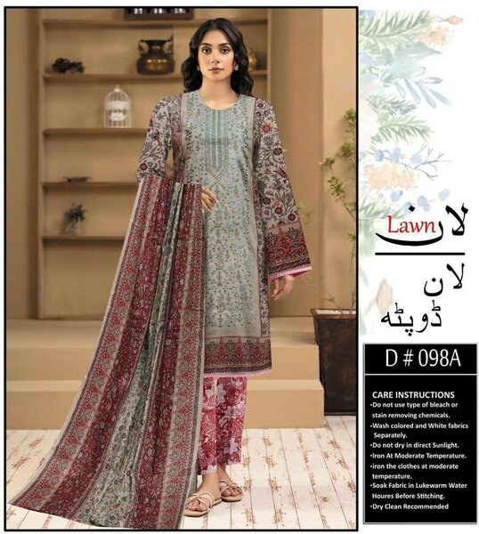 Printed lawn suit