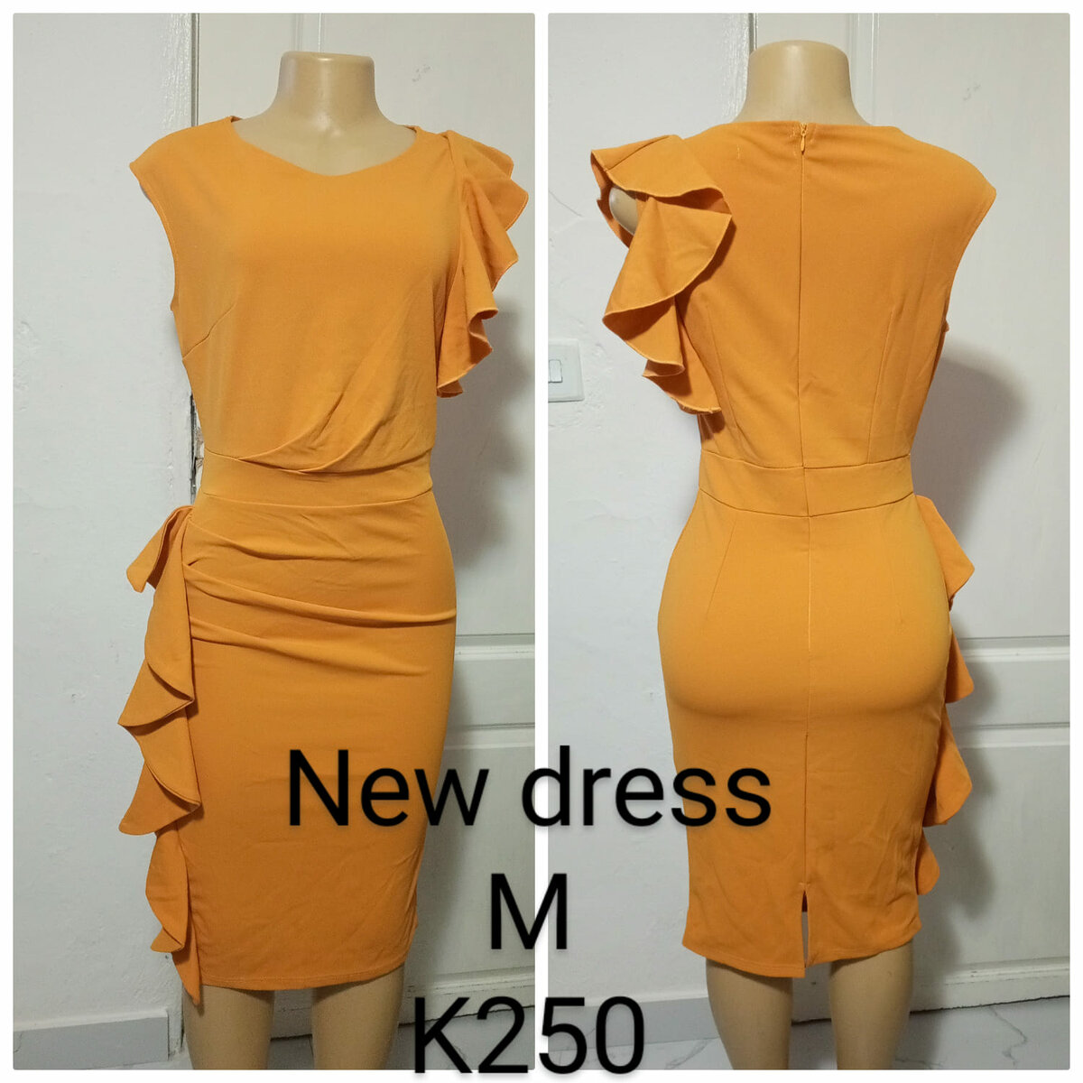 Women's tight yellow dress, size M