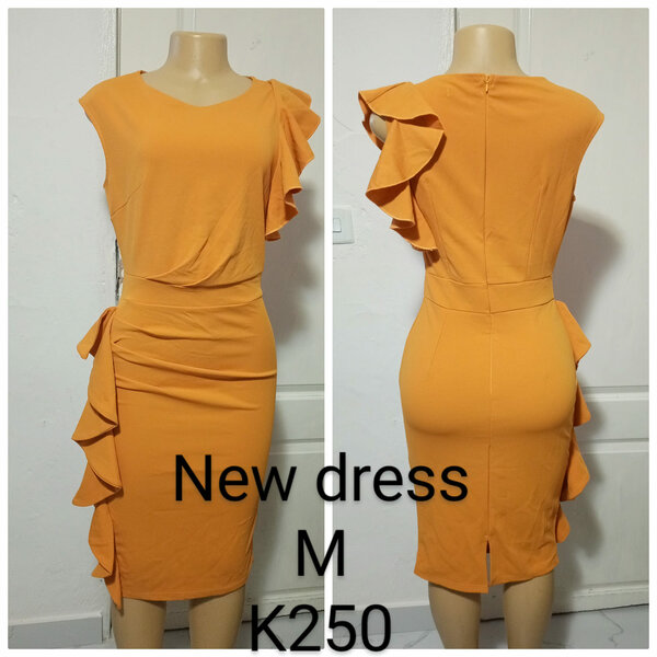 Women's tight yellow dress, size M