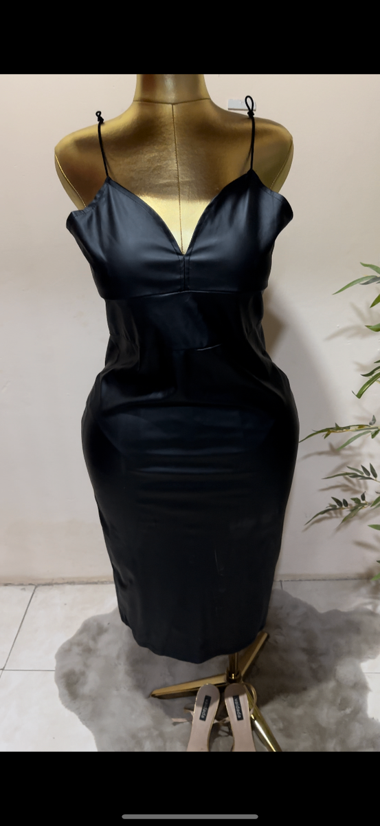 Faux leather dress xl