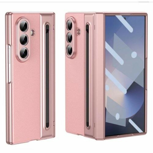 Coque pliable cuir rose stylus