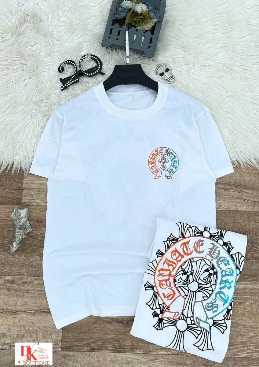 T-shirt blanc imprimé tendance
