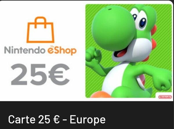 Carte Nintendo eShop 25 €