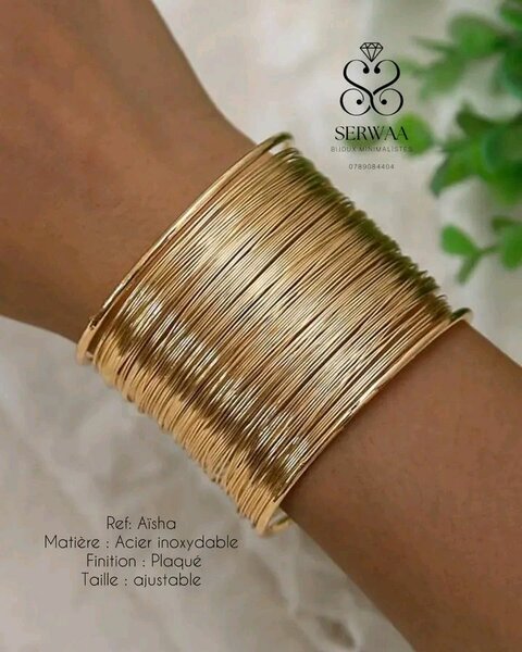 Bracelet en acier doré ajustable