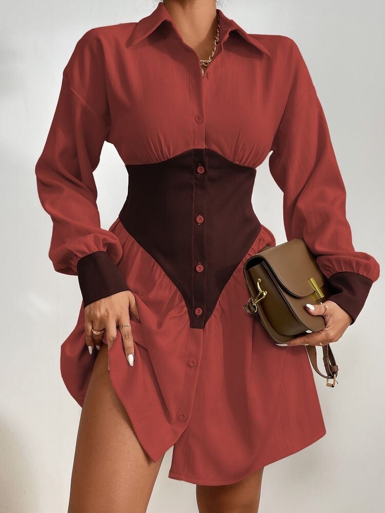 Robe chemise corset élégante