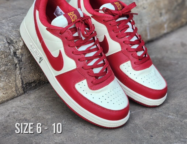 Red white Nike sneakers