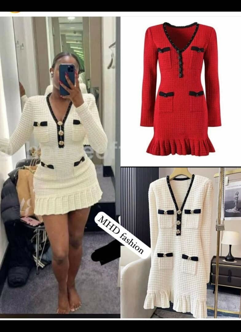 Très belle robe de qualité S M L XL 2xl blanc et rouge